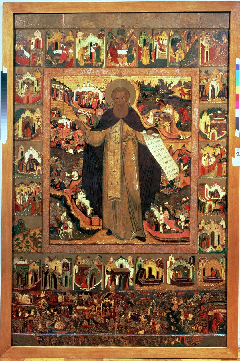 Život sv. Sergia z Radoneže, 40. léta 17. století (tempera na panelu) (podrobnosti viz 140823) od Russian School