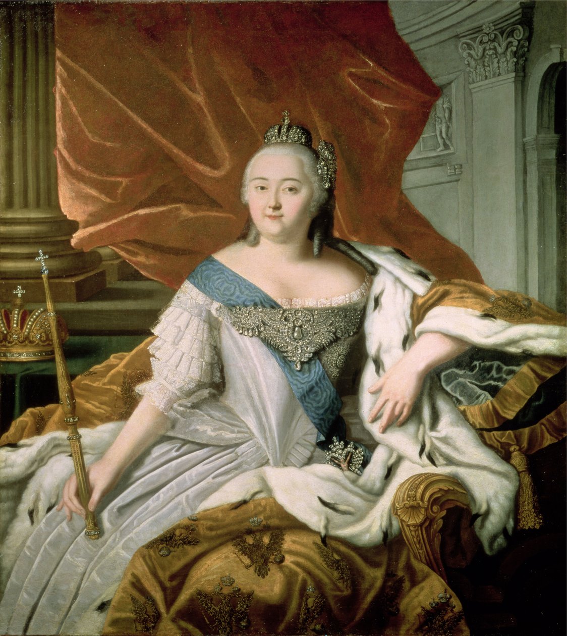 Portrét Alžběty Petrovny (1709-62) ruské císařovny, kolem roku 1750 od Russian School
