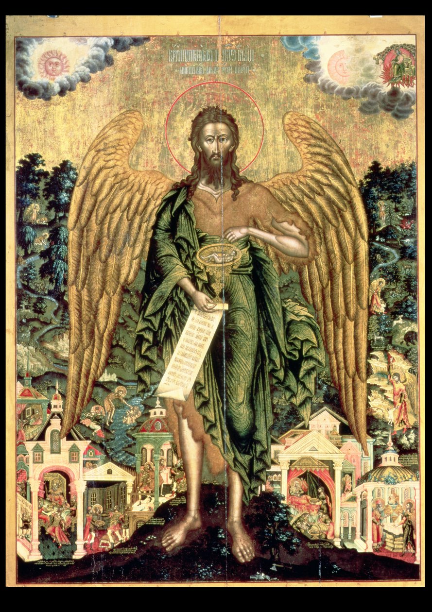 Svatý Jan Křtitel, Anděl divočiny (tempera na panelu) od Russian School