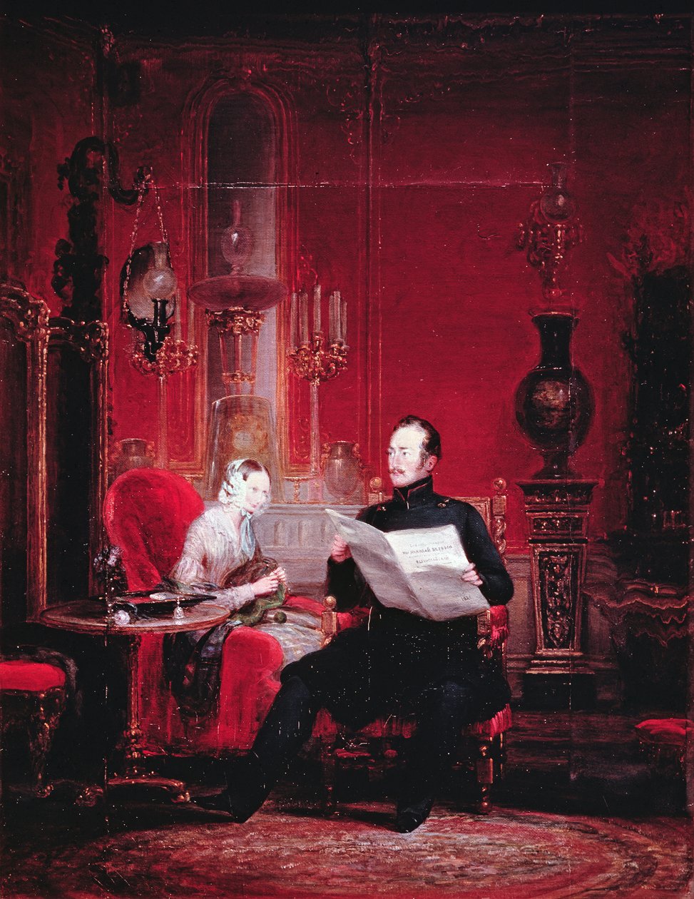 Carevič Alexandr (1818-81) a jeho manželka Maria Alexandrovna, 1845 od Russian School