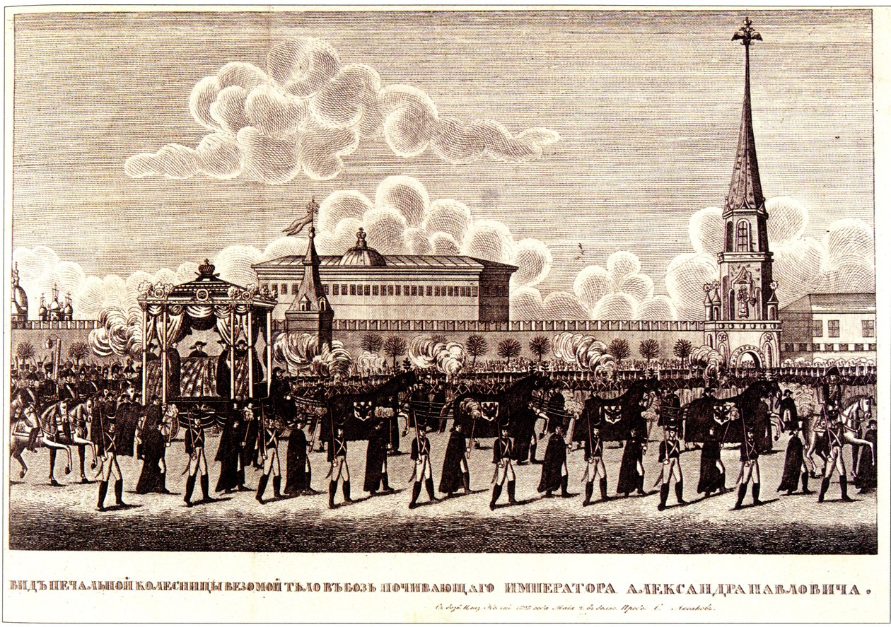 Pohřební obřad císaře Alexandra I. v moskevském Kremlu, 1828 od Russian Master