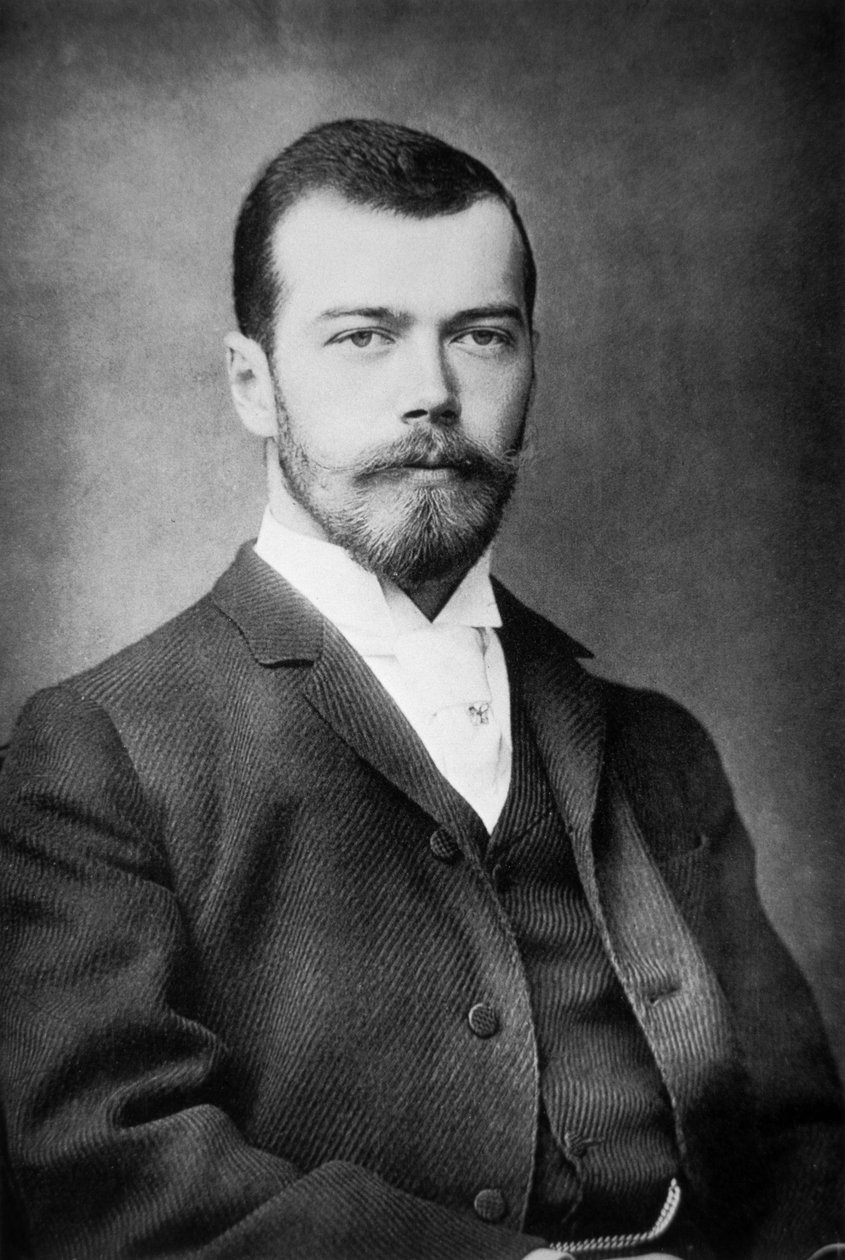 Nicholas II z Careviče, kolem roku 1892 (černobílá fotografie) od Russian Photographer