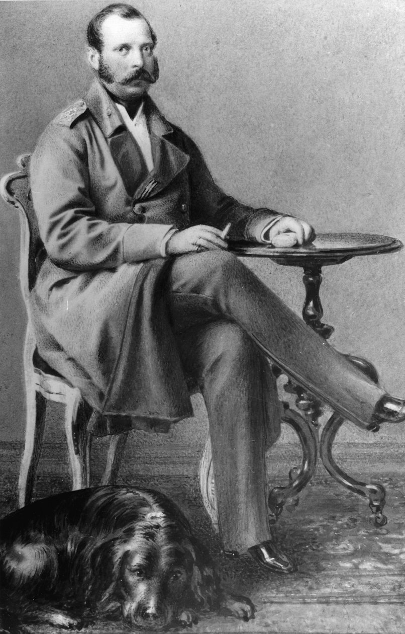 Portrét ruského císaře Alexandra II. (Alexandre II., Alexandre Nikolajevič Romanov, Alexandr II. Nikolajevič) (1818-1881) od Russian Photographer