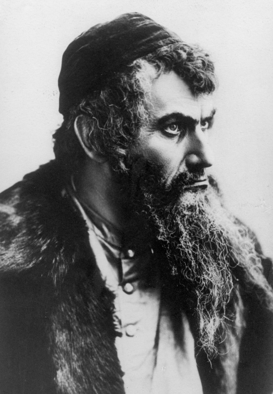 Raphael Adelheim v roli Shylocka v roce 1898 v ruské produkci „Kupce benátského“ od Russian Photographer