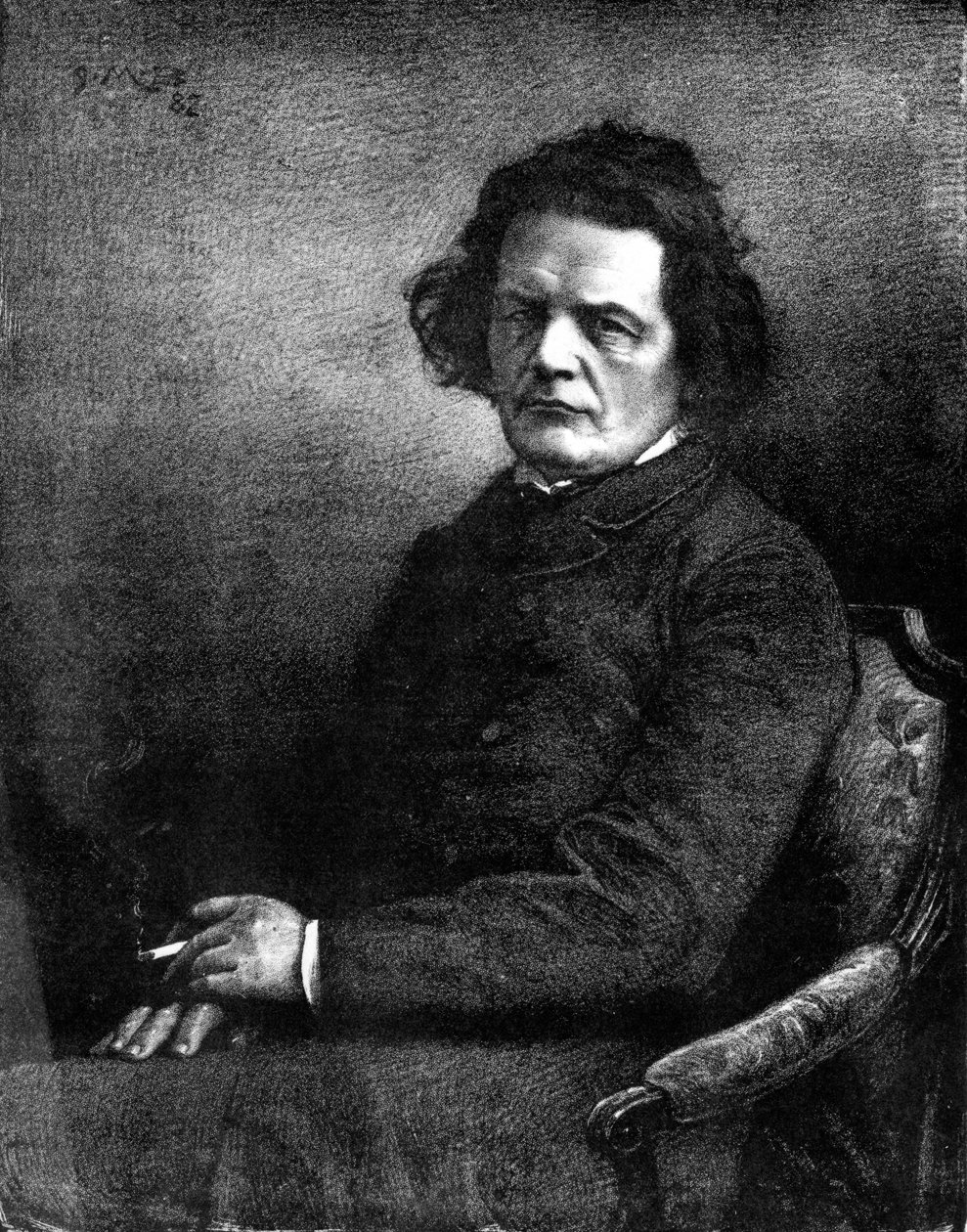 Anton Rubinstein, 19. století (kresba) od Russian School