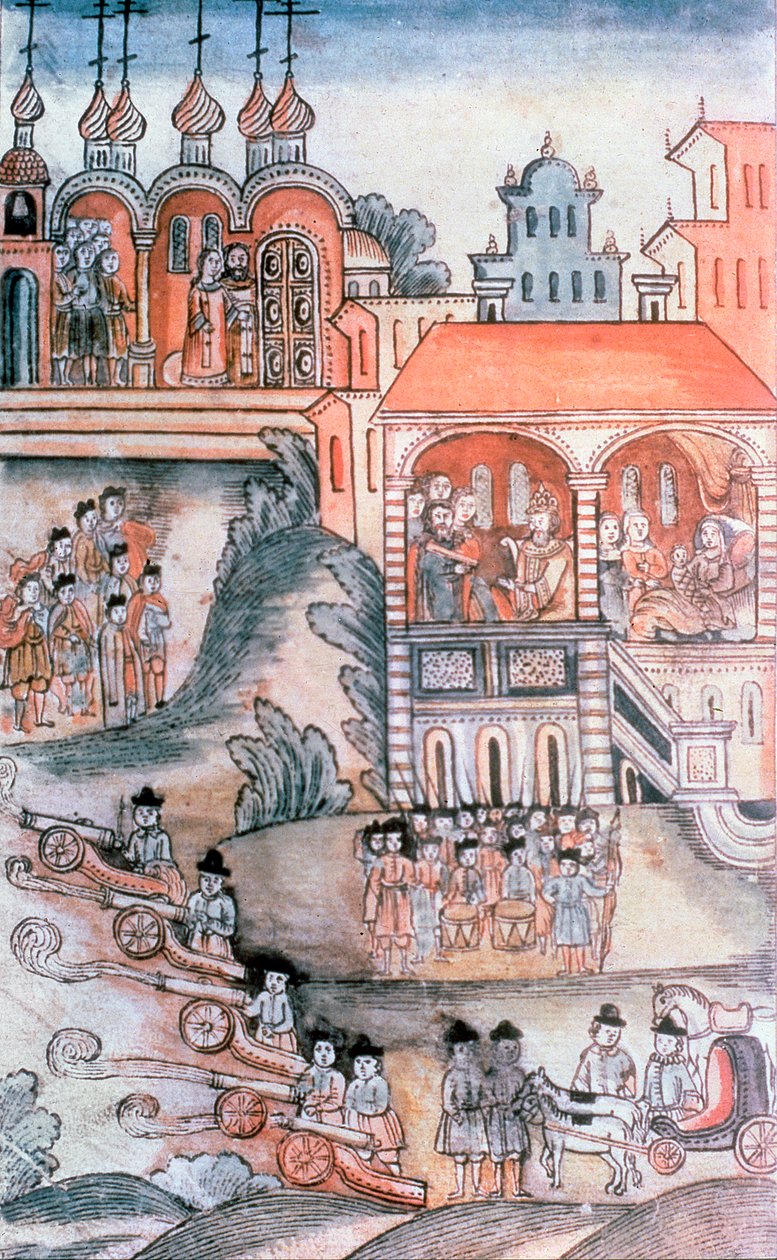 Oslava narození Petra I. (1672-1725) z Ruska od Russian School