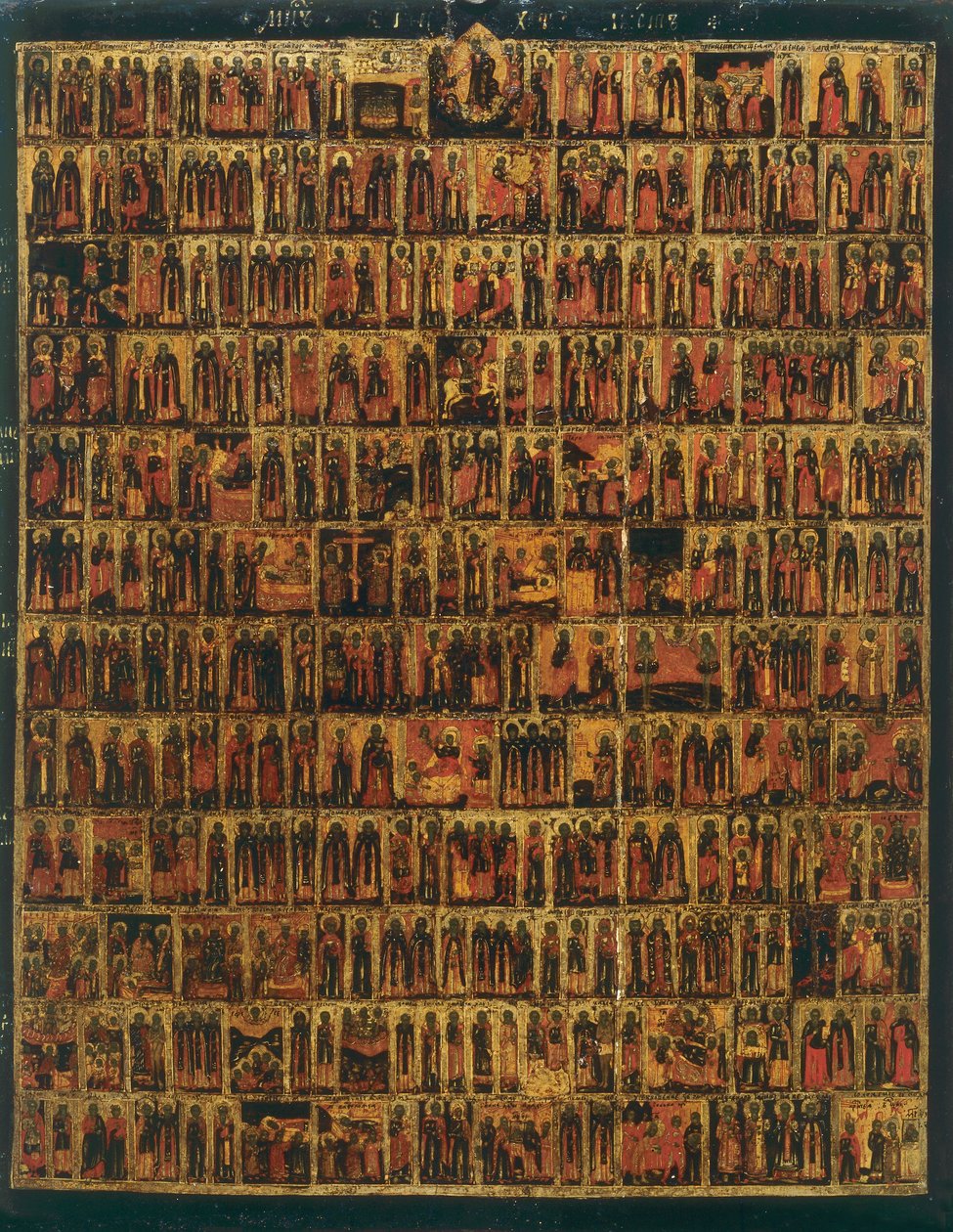 Menologie od září do února, z ruské školy, v galerii Accademia ve Florencii od Russian School