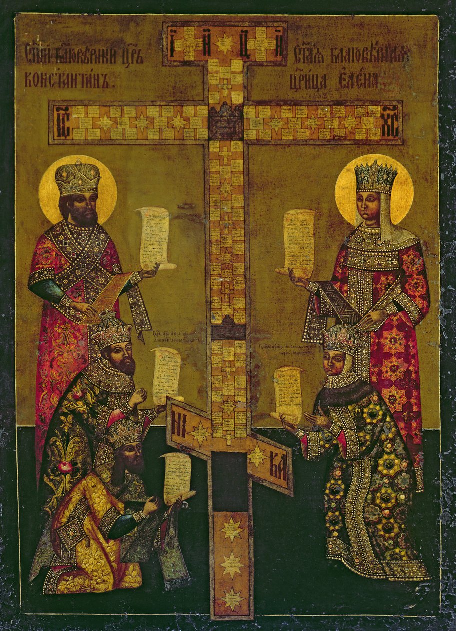 Sv. Konstantin a Svatá Helena (panel) od Russian School