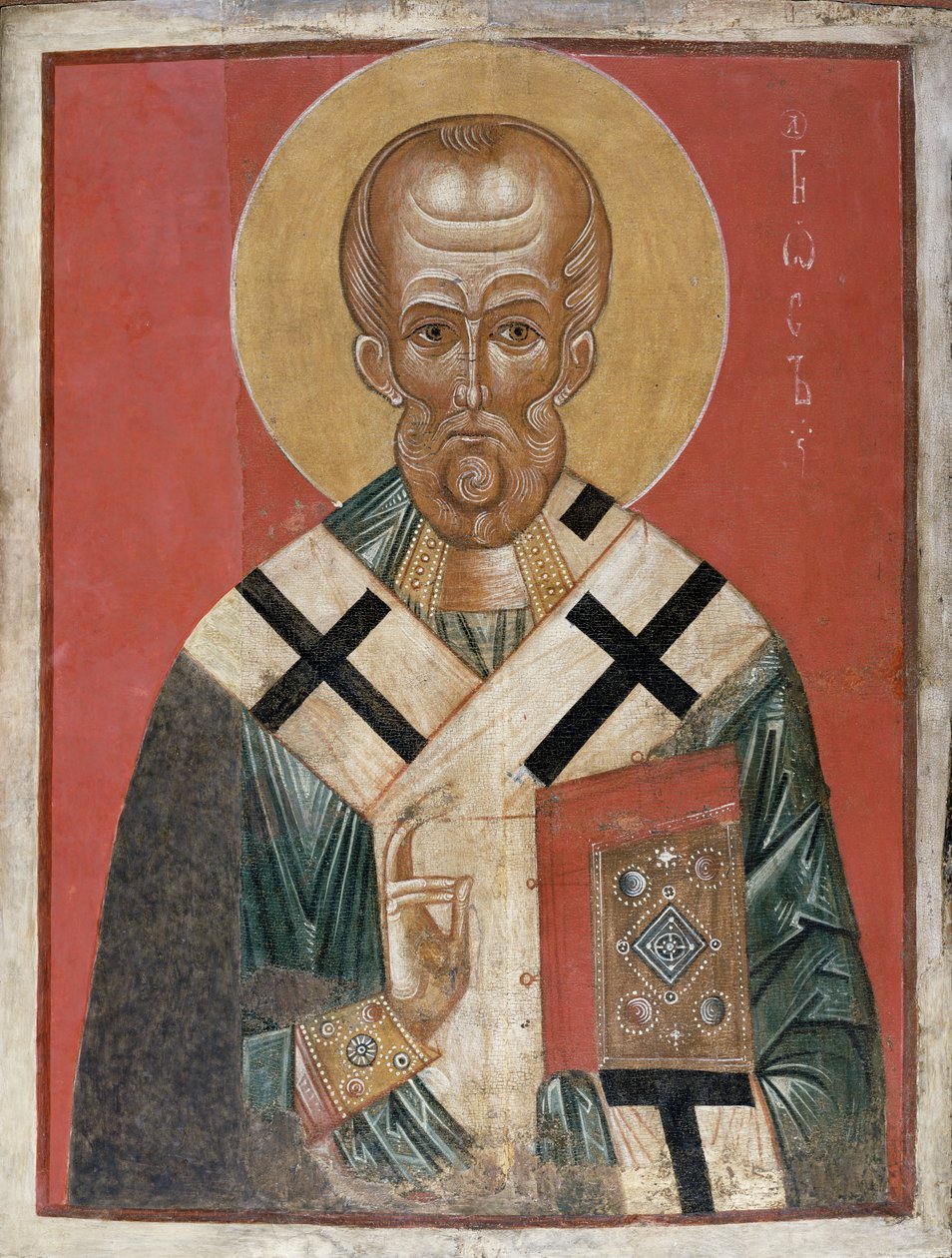 Mikuláše, novgorodská škola, cca 1300 (tempera na gesso) od Russian School