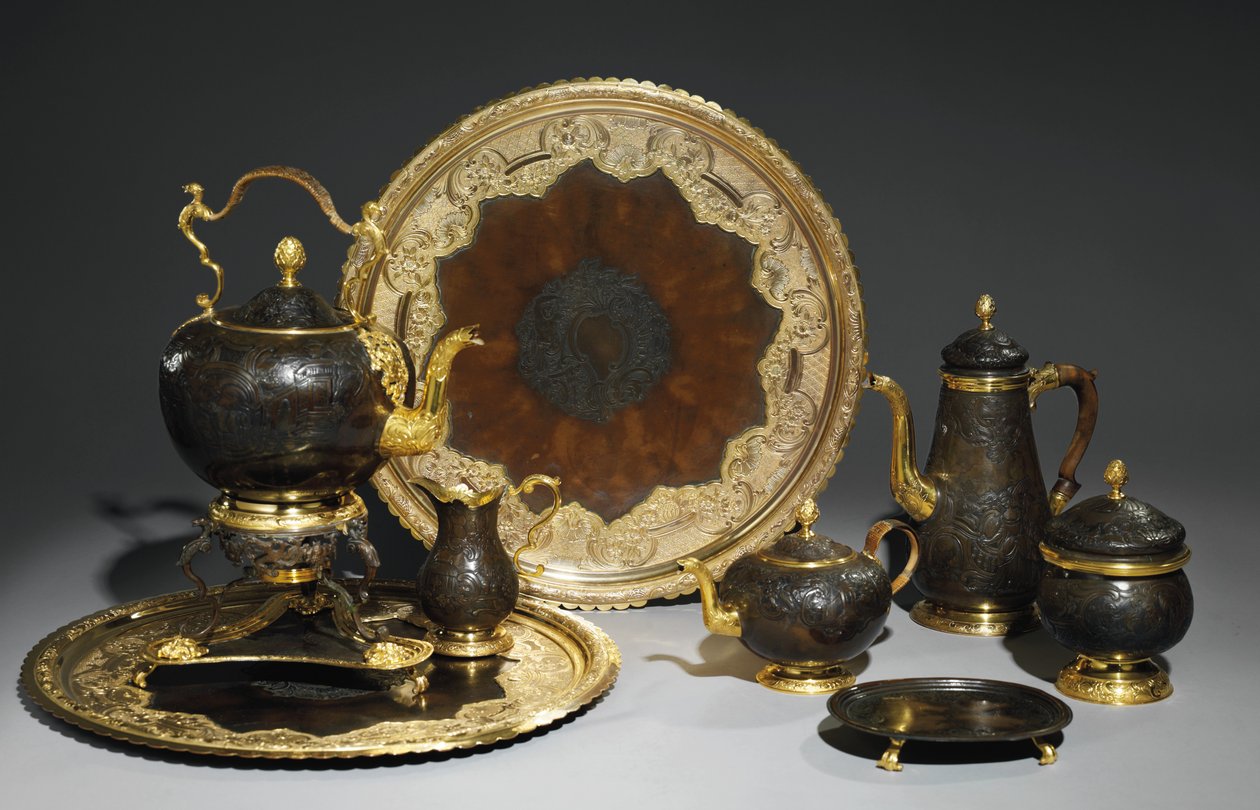 Čajový a kávový servis, pravděpodobně v dílně Demidoff, Ural, kolem roku 1770 od Russian School