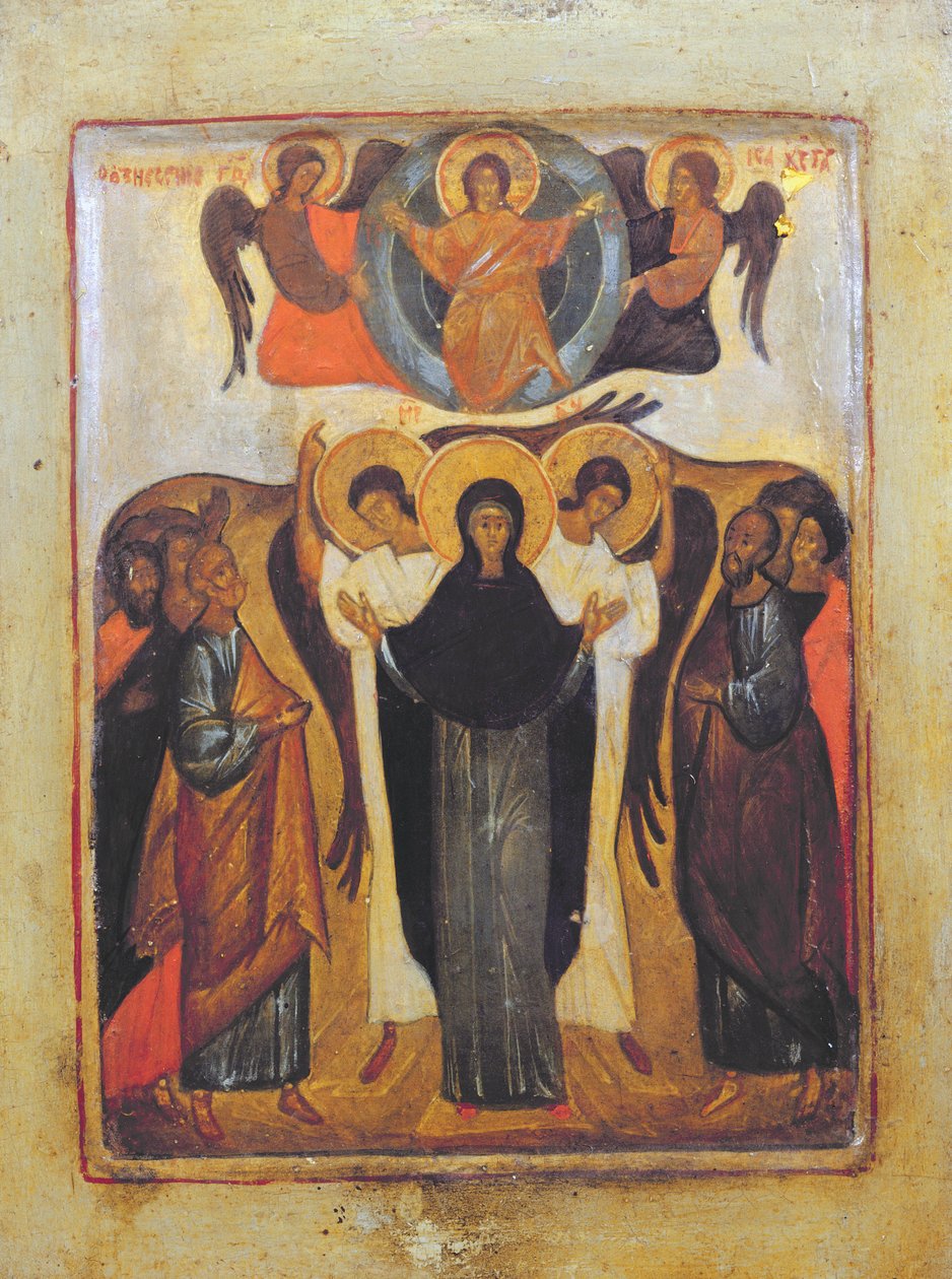 Nanebevstoupení (tempera a plátkové zlato na panelu) od Russian School