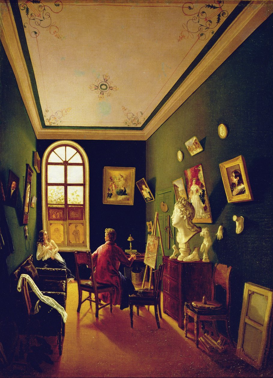 Malířský ateliér, 1843 od Russian School