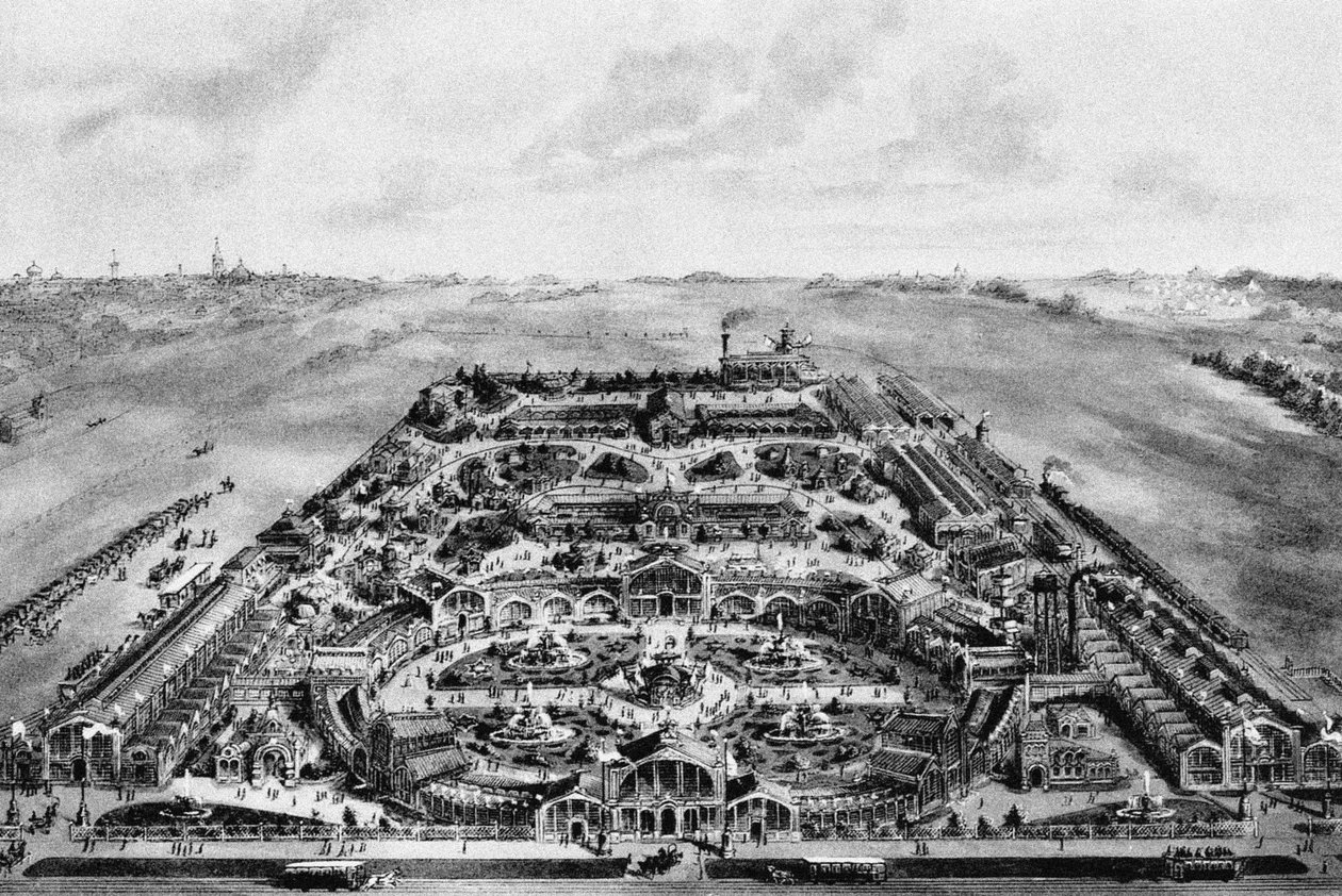 Pohled na Všeruskou výstavu z roku 1882, Chodynka, Moskva, Rusko od Russian School