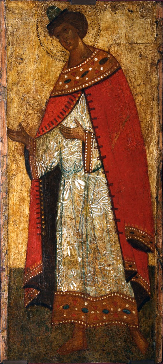Svatý princ Gleb, 15. století. od Russian icon.