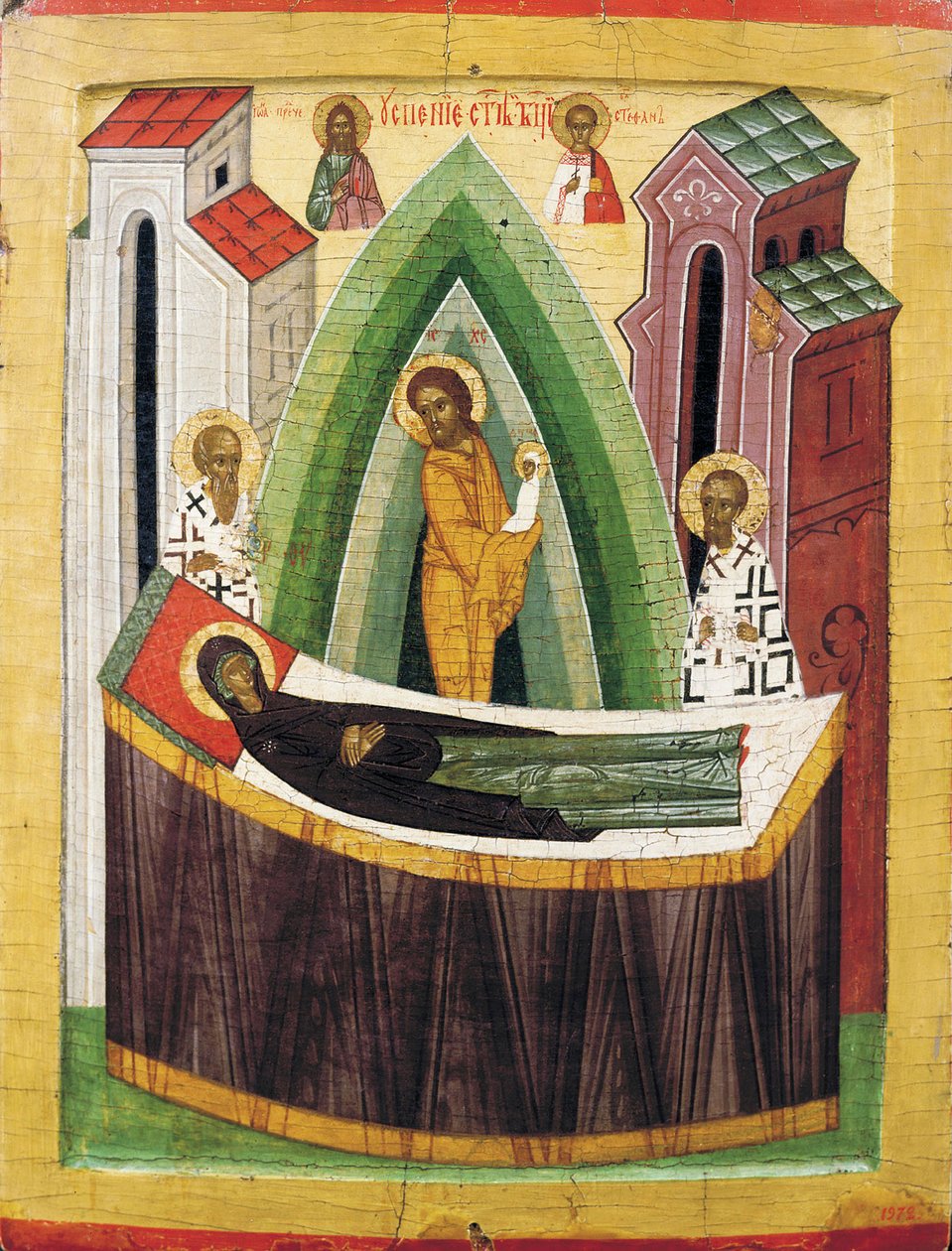 Usnutí Panny Marie, počátek 15. století. od Russian icon.