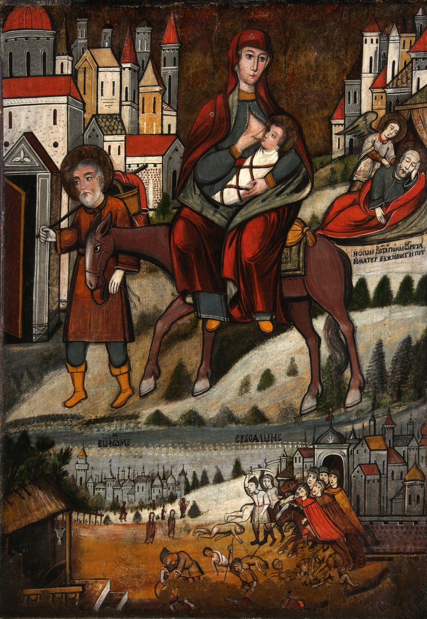 Útěk do Egypta, počátek 17. století. od Russian icon.
