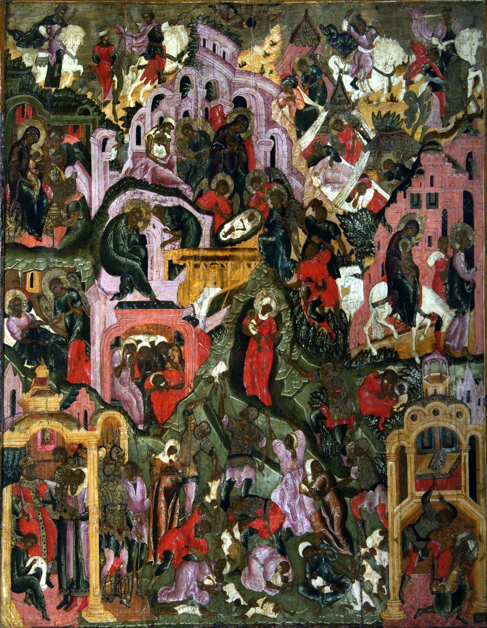 Narození Krista Svatá noc, druhá polovina 17. století. od Russian icon.