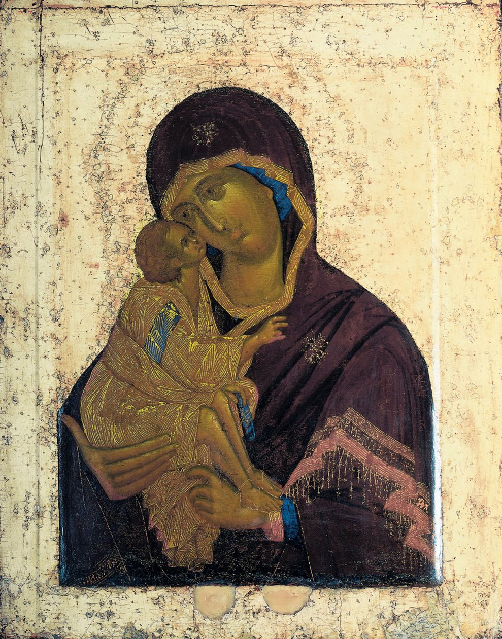 Ikona panny Donovy s dvojitou tváří, c1390. od Russian icon.