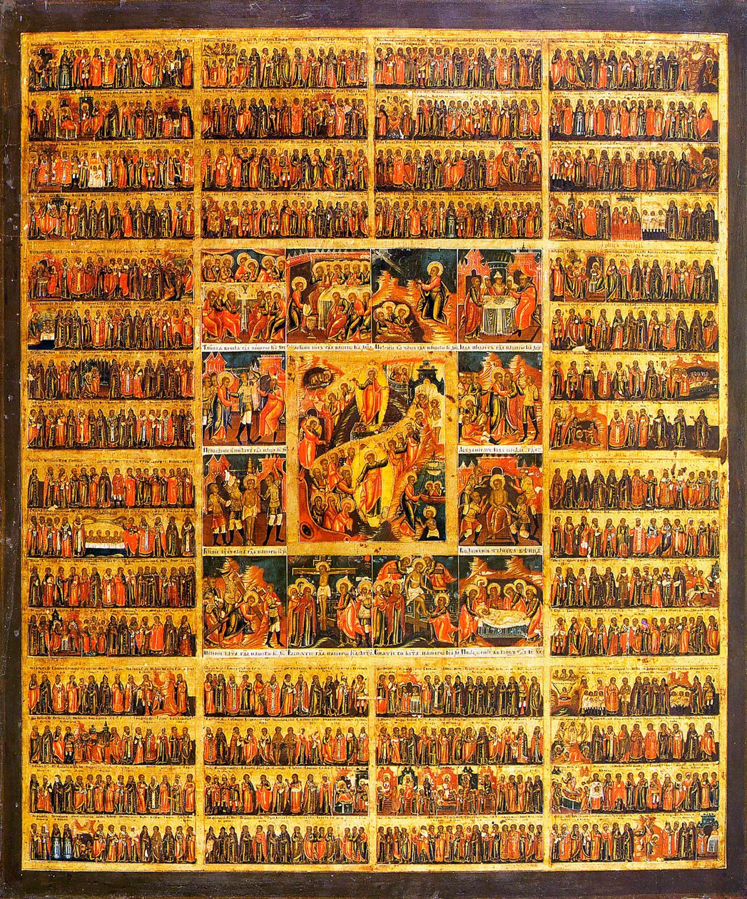 Roční kalendář s výjevy Umučení Krista, 2. polovina 19. století. od Russian icon.