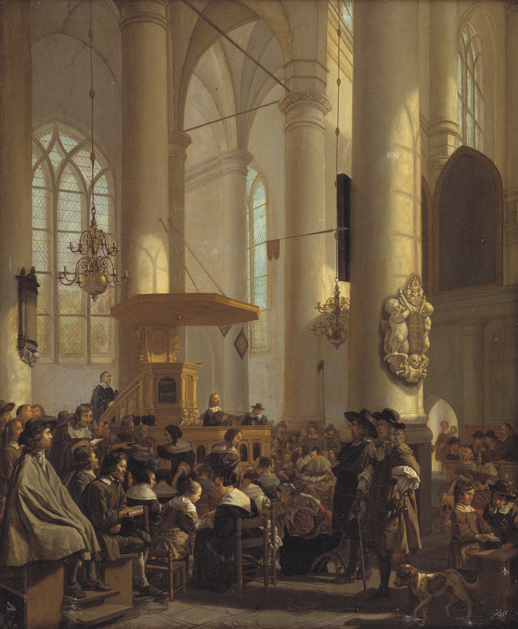 Interiér holandského kostela od Rutger van Langevelt