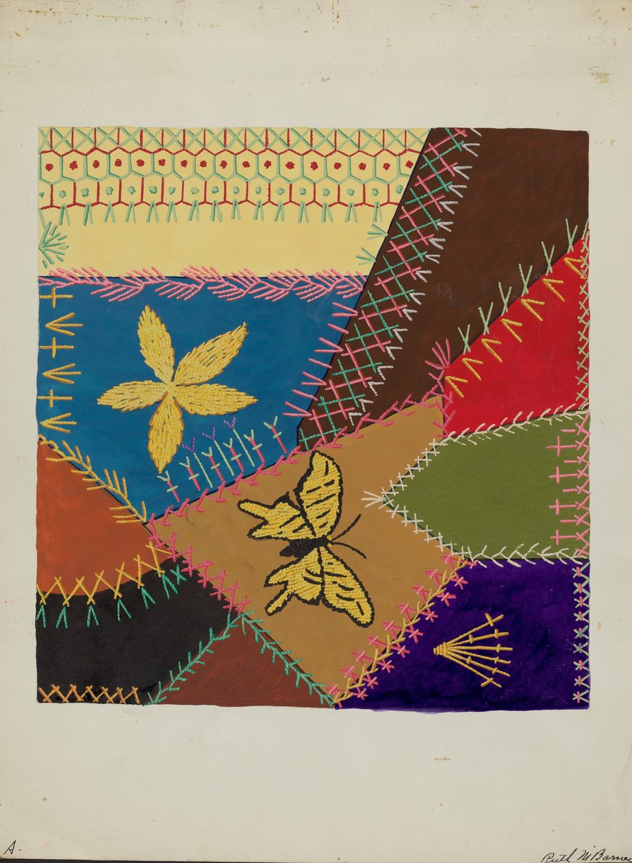 Sekce Crazy Quilt, c. 1940. od Ruth M Barnes