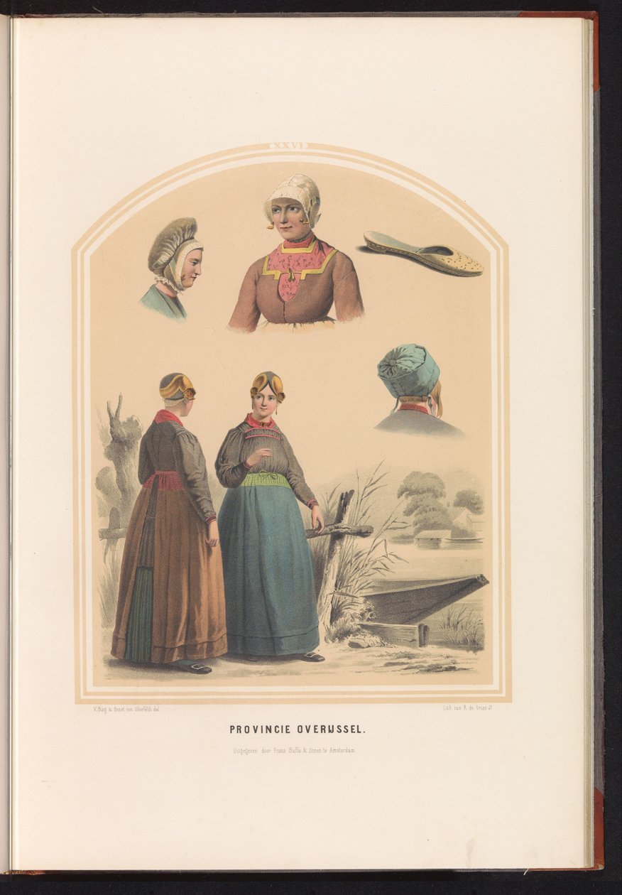 Tradiční kostým Overijssel, 1857 Provincie Overijssel / XXVI (název na předmětu) od Ruurt de Vries