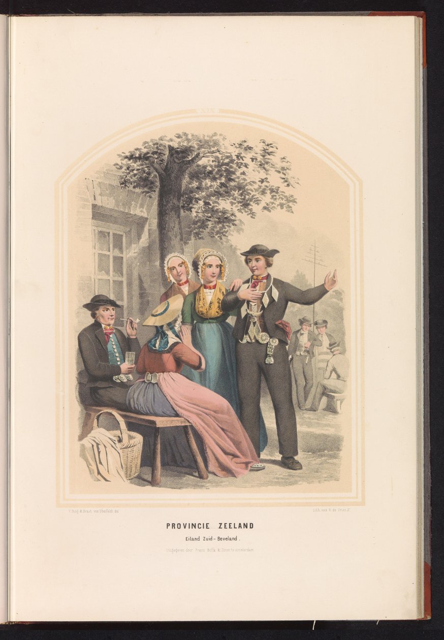 Tradiční kostým South Beveland na Zélandu, 1857 Provincie Zeeland. Ostrov Zuid-Beveland / XIX (název na objektu) od Ruurt de Vries