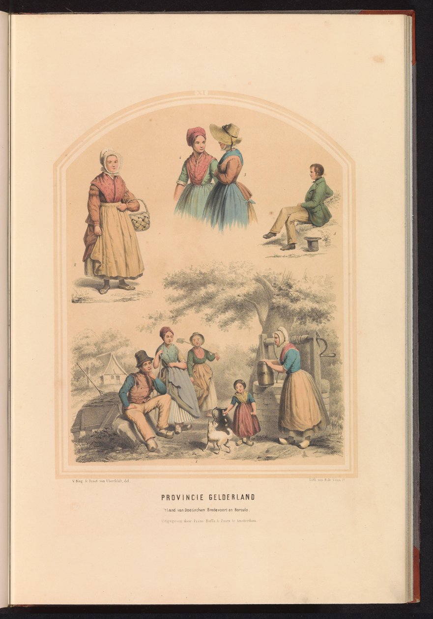 Tradiční kostým provincie Gelderland, 1857 Provincie Gelderland / 