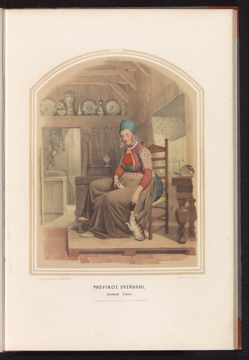 Tradiční kroj ostrova Schokland v Overijssel, 1857 Provincie Overijssel Schokland (Ostrov) / XIV (název na objektu) od Ruurt de Vries