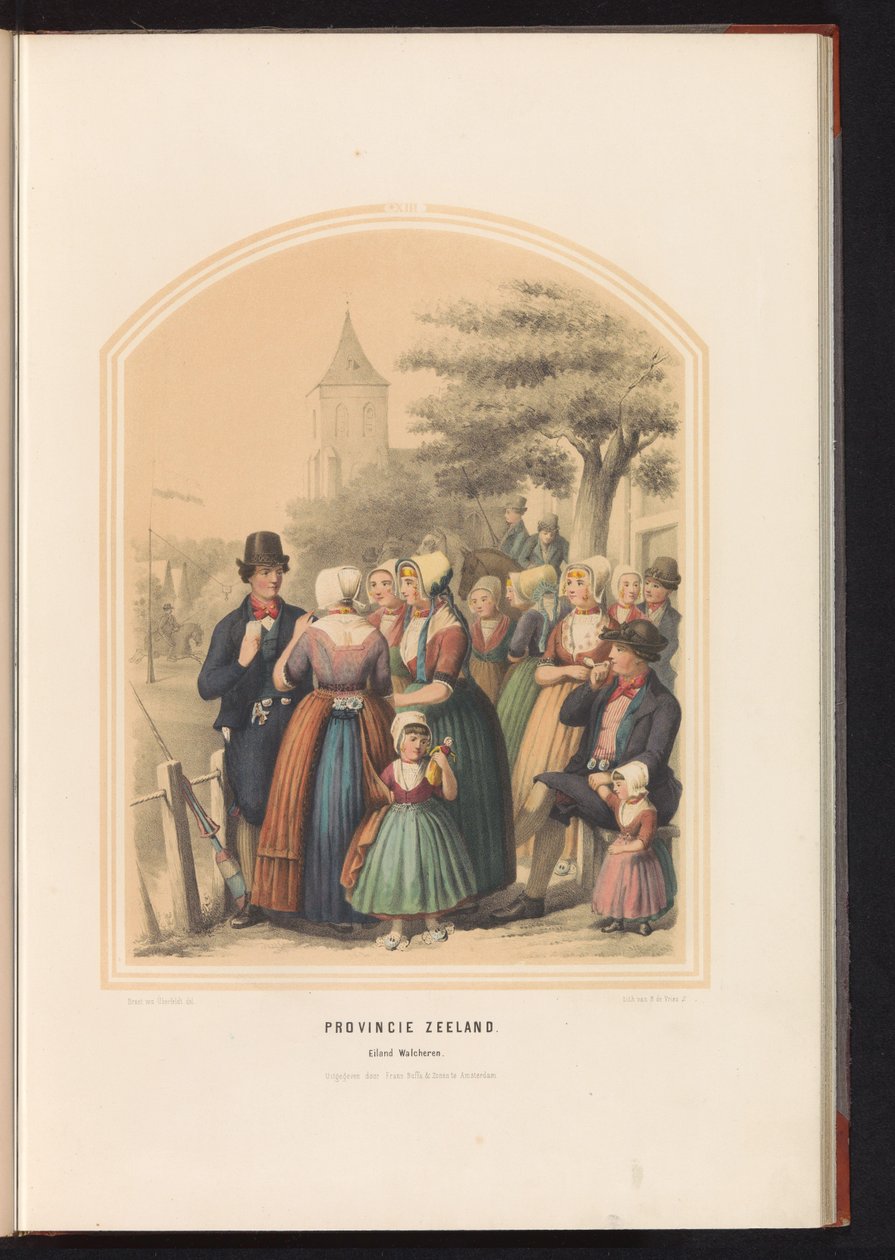 Tradiční kostým ostrova Walcheren v Zeelandu, 1857 Provincie Zeeland. Ostrov Walcheren / XIII (název na objektu) od Ruurt de Vries