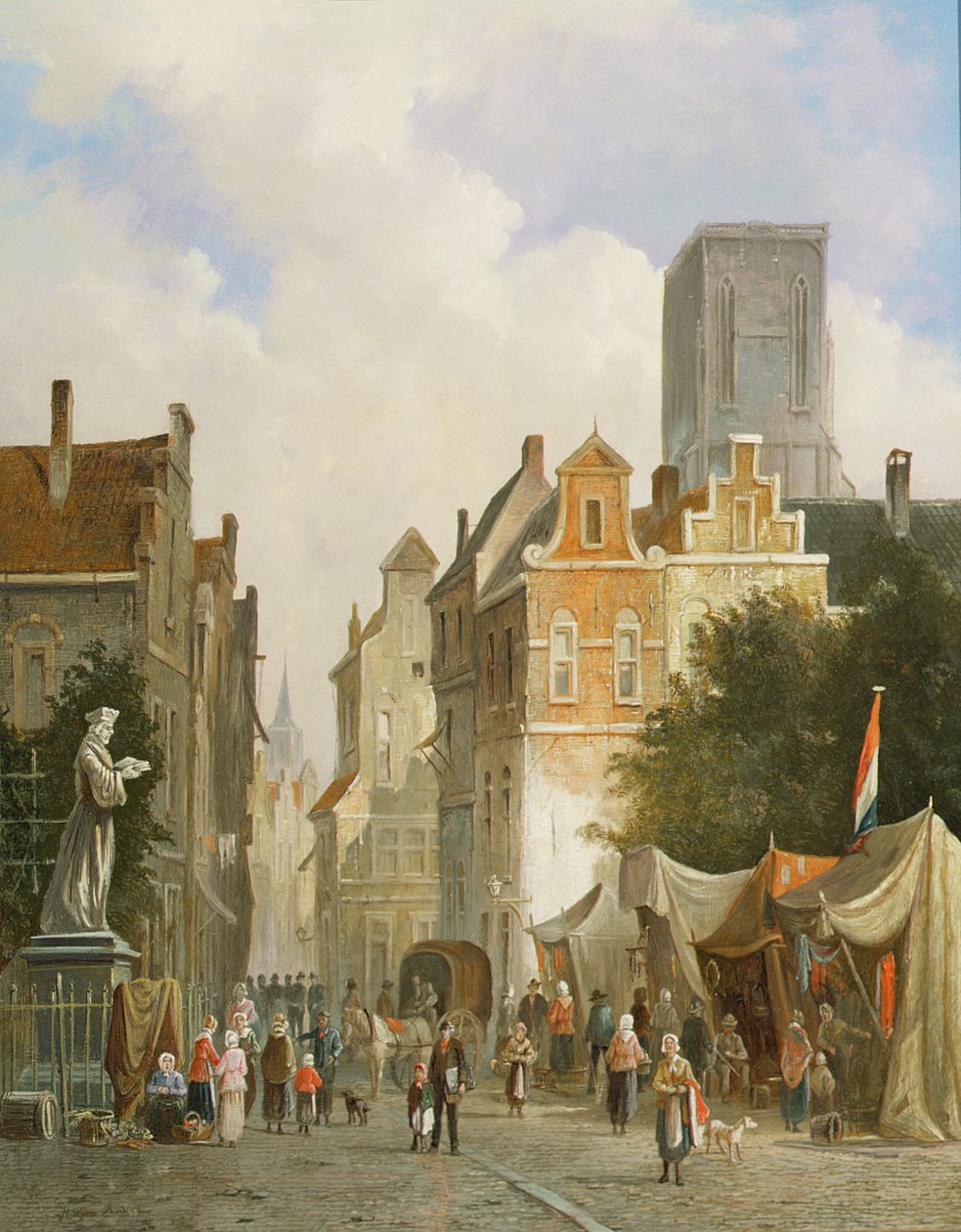 Francouzské tržní město od S.J. van der Ley