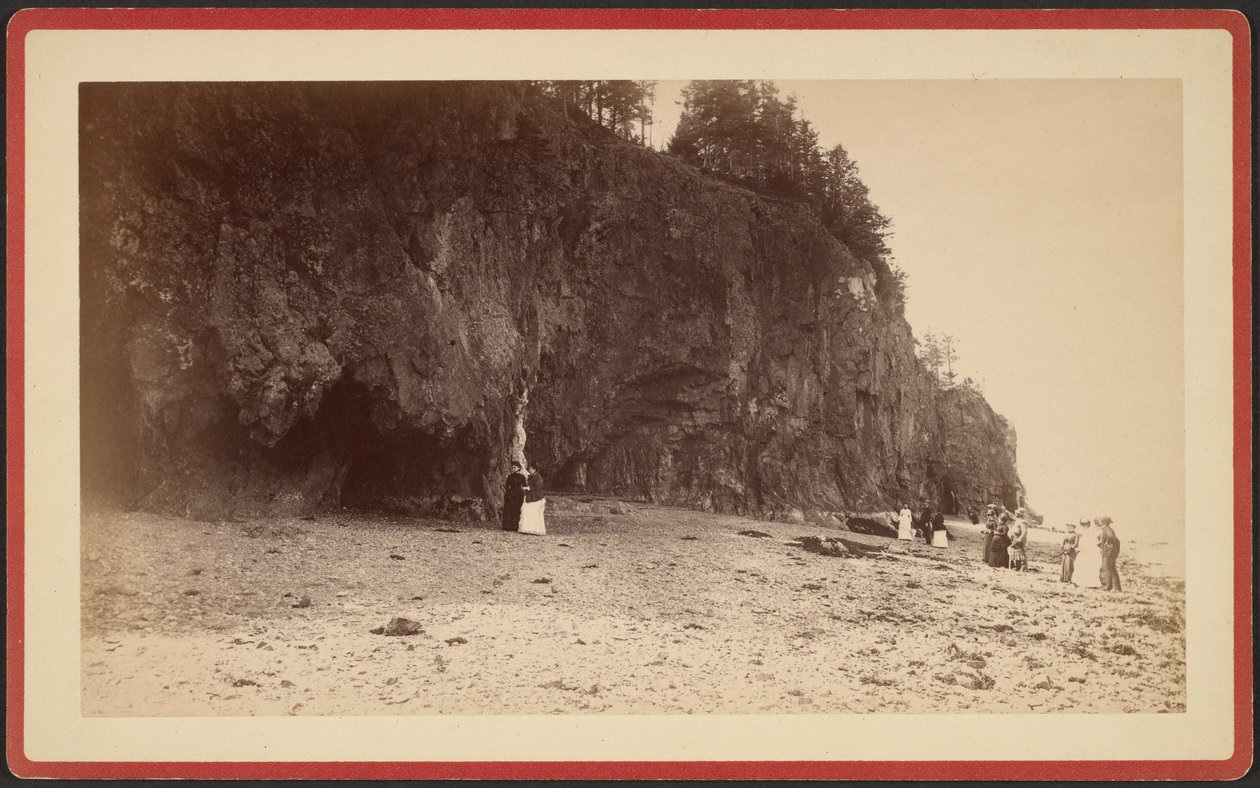 [Skupina lidí na pobřeží u útesů, pravděpodobně v Mt. Desert, Maine] od S.R. Stoddard