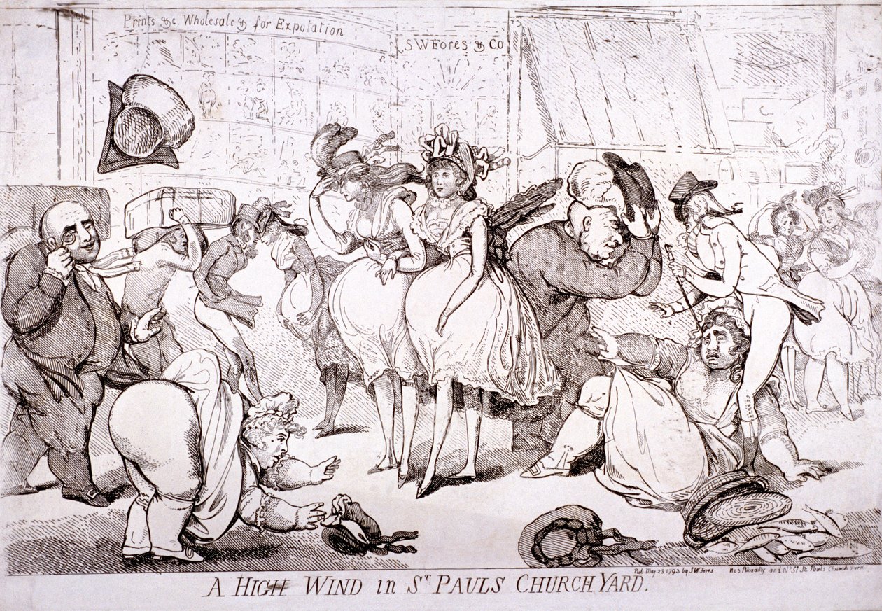 „Silný vítr na hřbitově svatého Pavla“, Londýn, 1793 od SW Fores