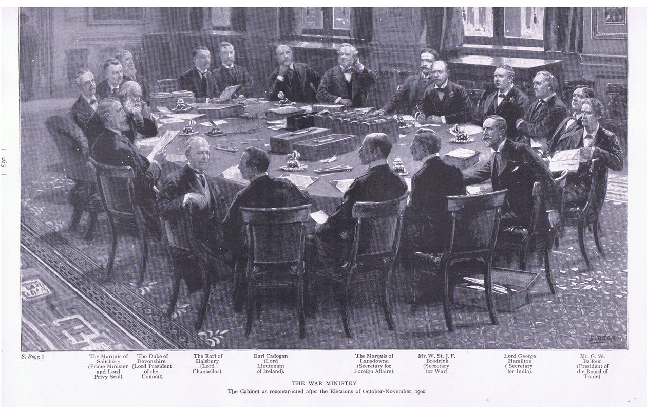 Ministerstvo války, z After Pretoria: The Guerilla War vydané Harmsworth Bros Limited, 1901 od S. Begg