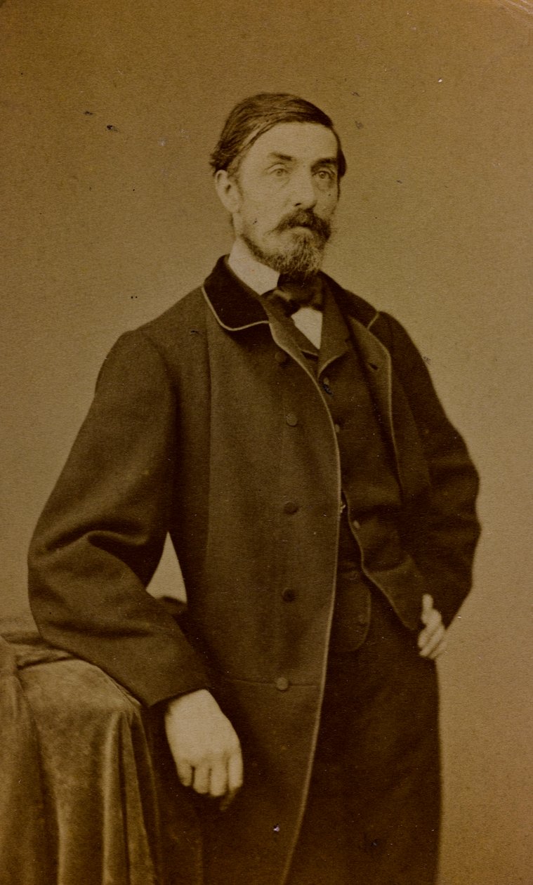 Portrét Auguste Paula Charlese Anastasiho, francouzského malíře; vizitka (černobílá fotografie) od S. Berthaud