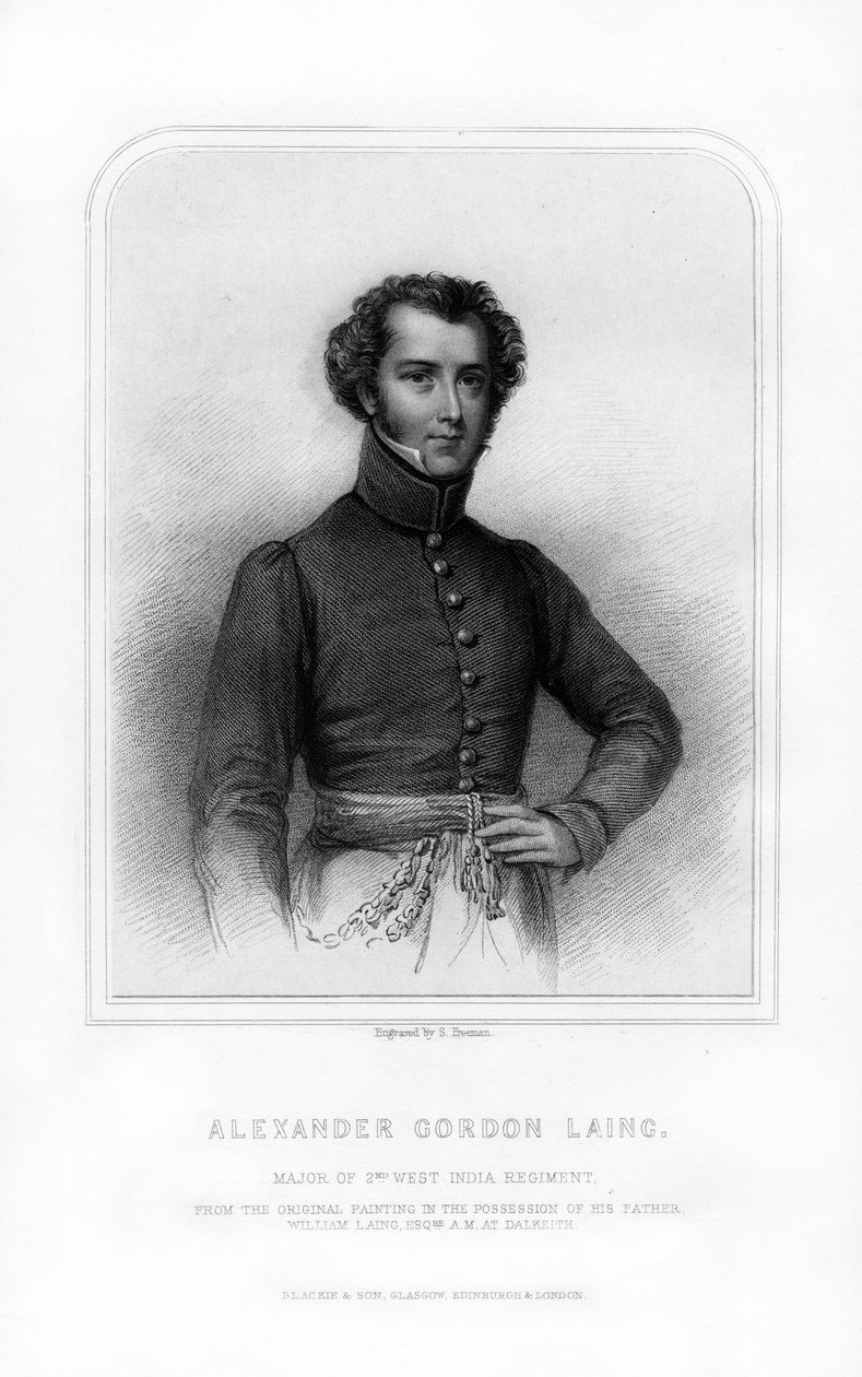Alexander Gordon Laing, skotský cestovatel, 1870. od S. Freeman
