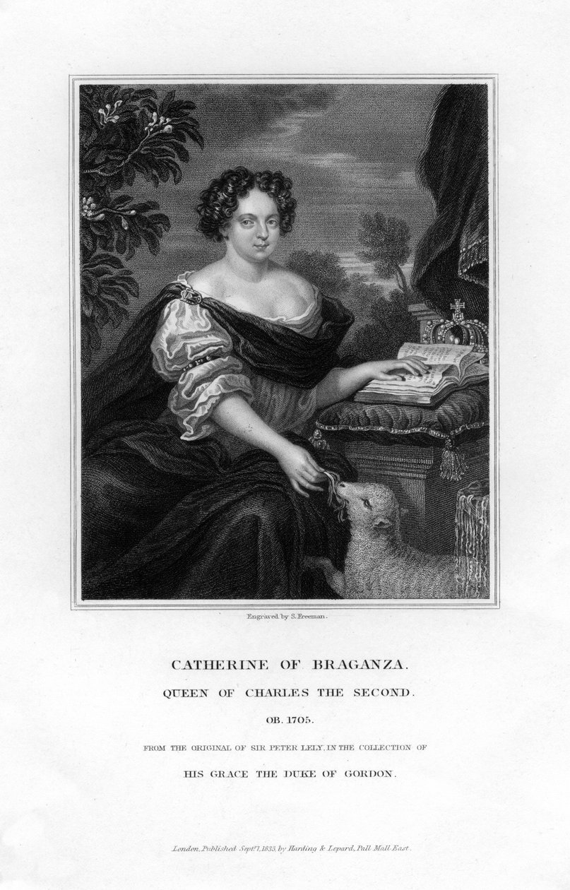 Kateřina z Braganzy, královna Karla II., 1833. od S. Freeman