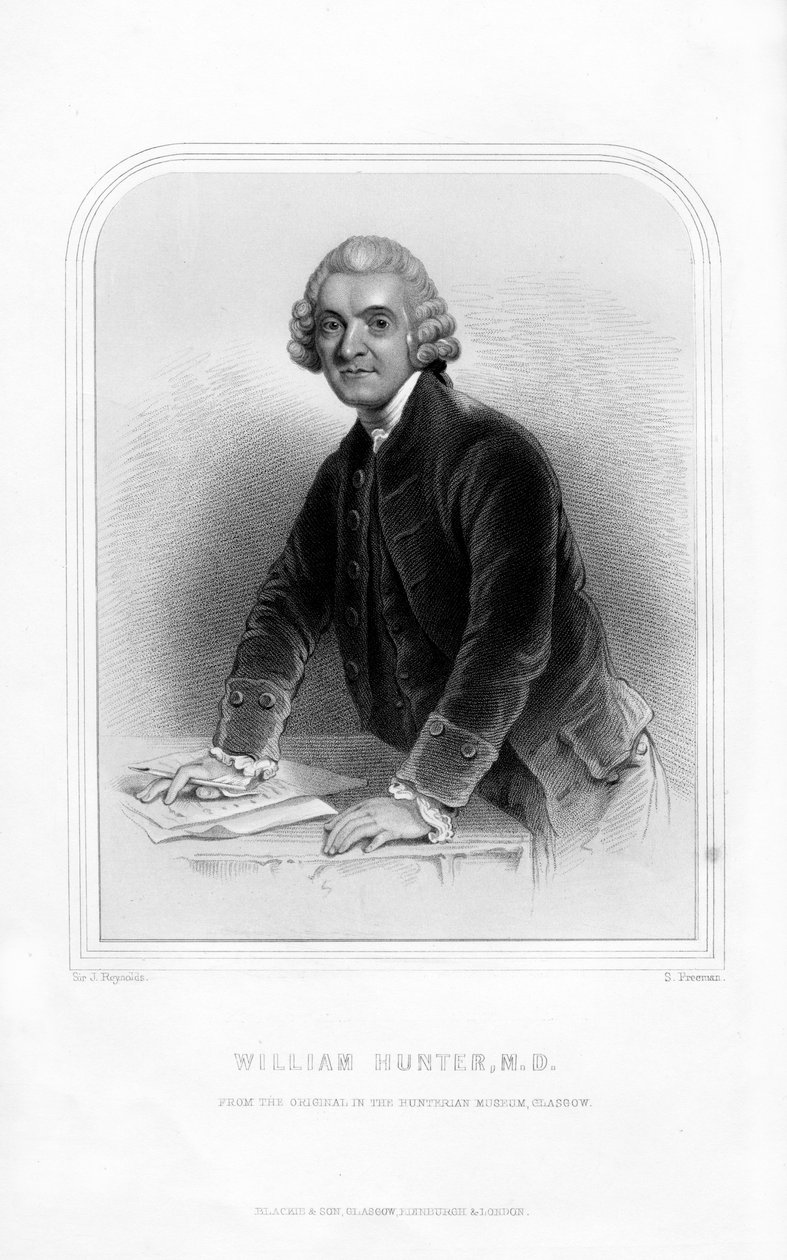 Dr William Hunter, skotský anatom a porodník, 1870 od S. Freeman