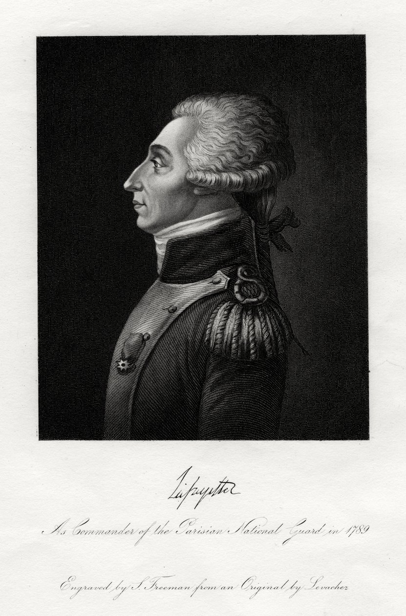 Marquis de Lafayette, francouzský vojevůdce a státník, 1845 od S. Freeman
