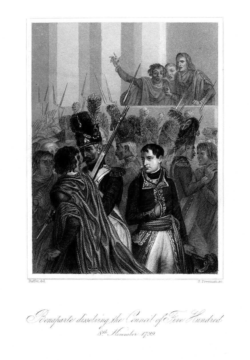 Napoleon Bonaparte 1721-1818 rozpuštění Rady pěti set, 1845. od S. Freeman