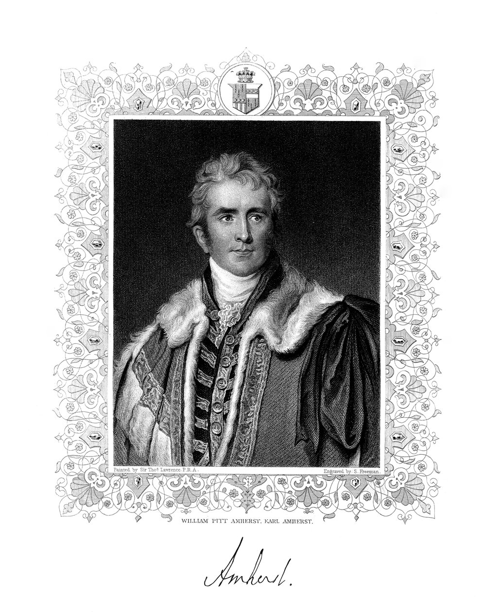 William Pitt Amherst, 1. hrabě Amherst, britský státník a diplomat, 19. století. od S. Freeman