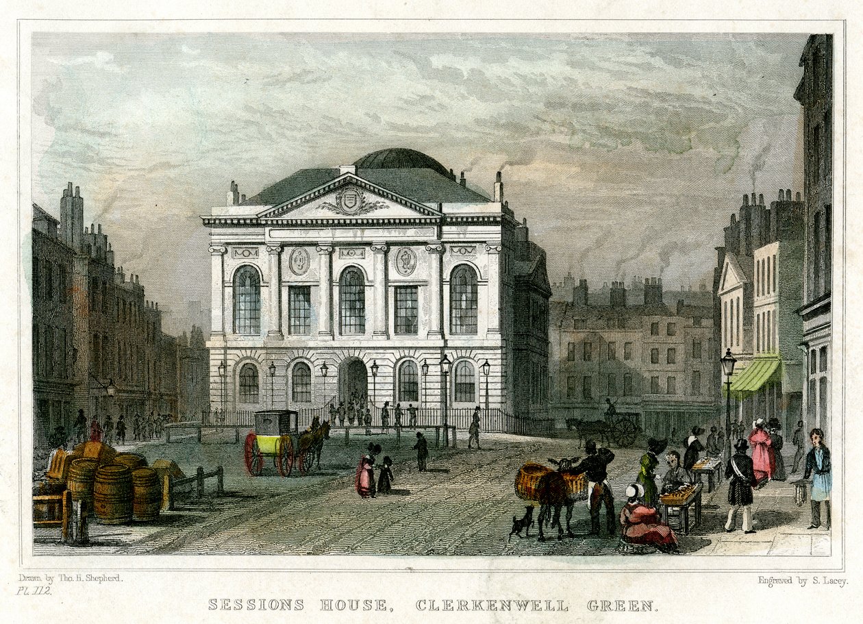 Sessions House, Clerkenwell Green, Islington, Londýn, 1831. od S. Lacey