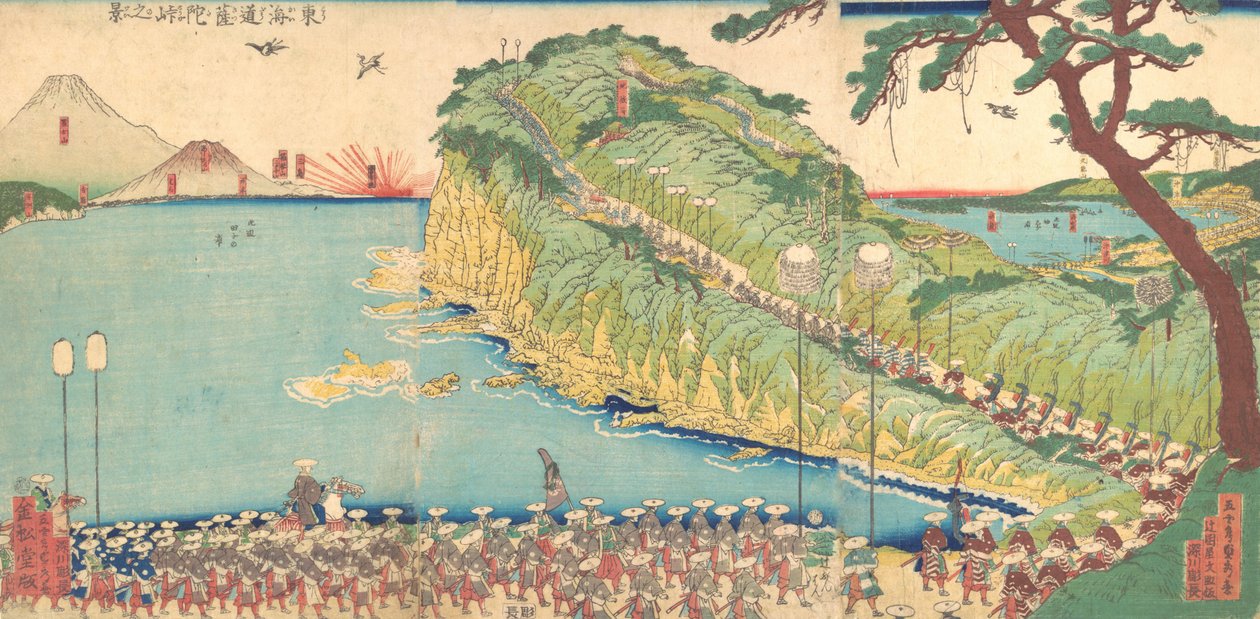 Daimjóovy procesí Procházející podél Tokaida, 19. století. od Sadahide Utagawa