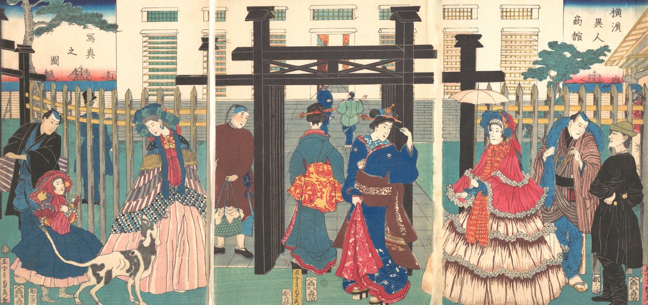 Založení zahraničního obchodu v Jokohamě, 1861. od Sadahide Utagawa