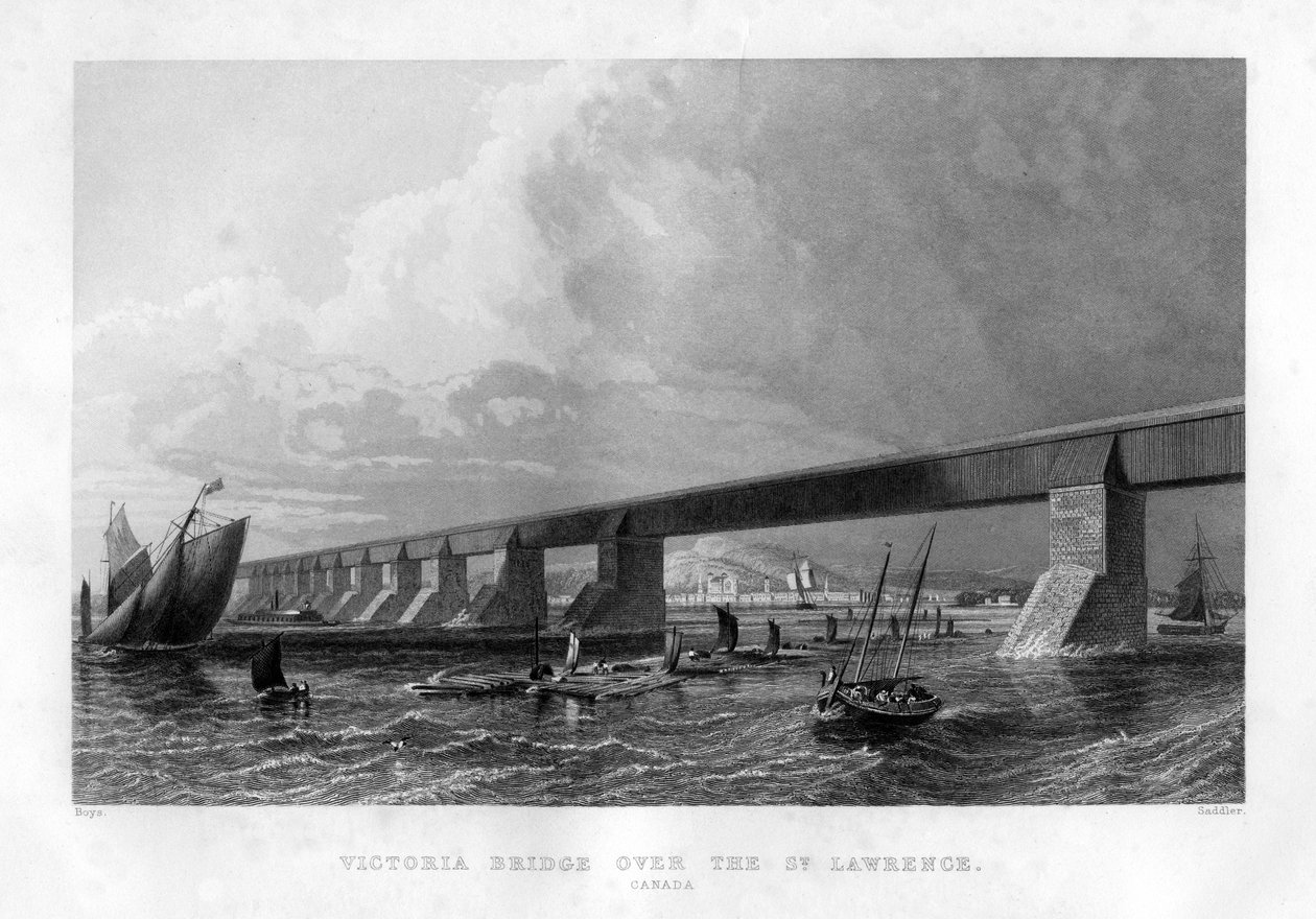 Victoria Bridge přes St Lawrence, Kanada, 1886 od Saddler