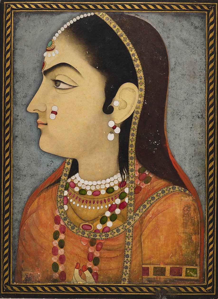 Portrét dámy, c1800 od Sahib Ram