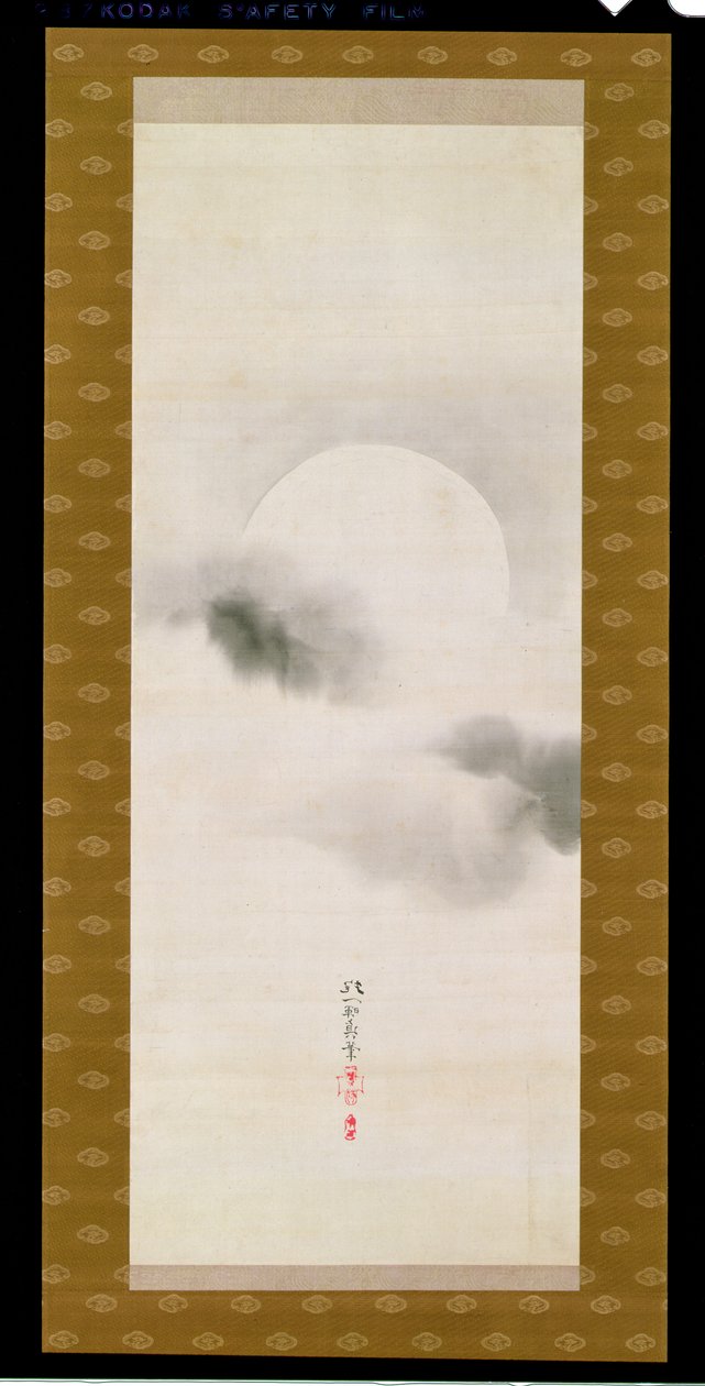 Závěsný svitek zobrazující podzimní měsíc, z Triptychu tří ročních období, japonština, začátek 19. století od Sakai Hoitsu