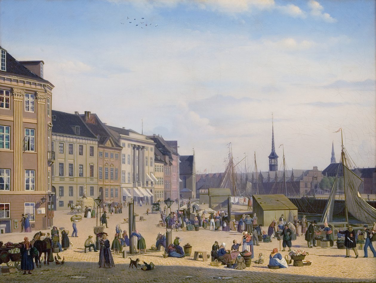 Hojbro Plads, tržiště v Kodani od Sally Henriques