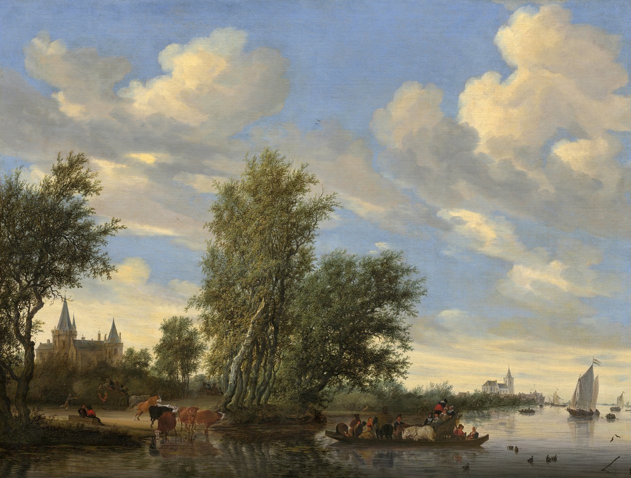 Říční krajina s trajektem od Salomon van Ruisdael or Ruysdael