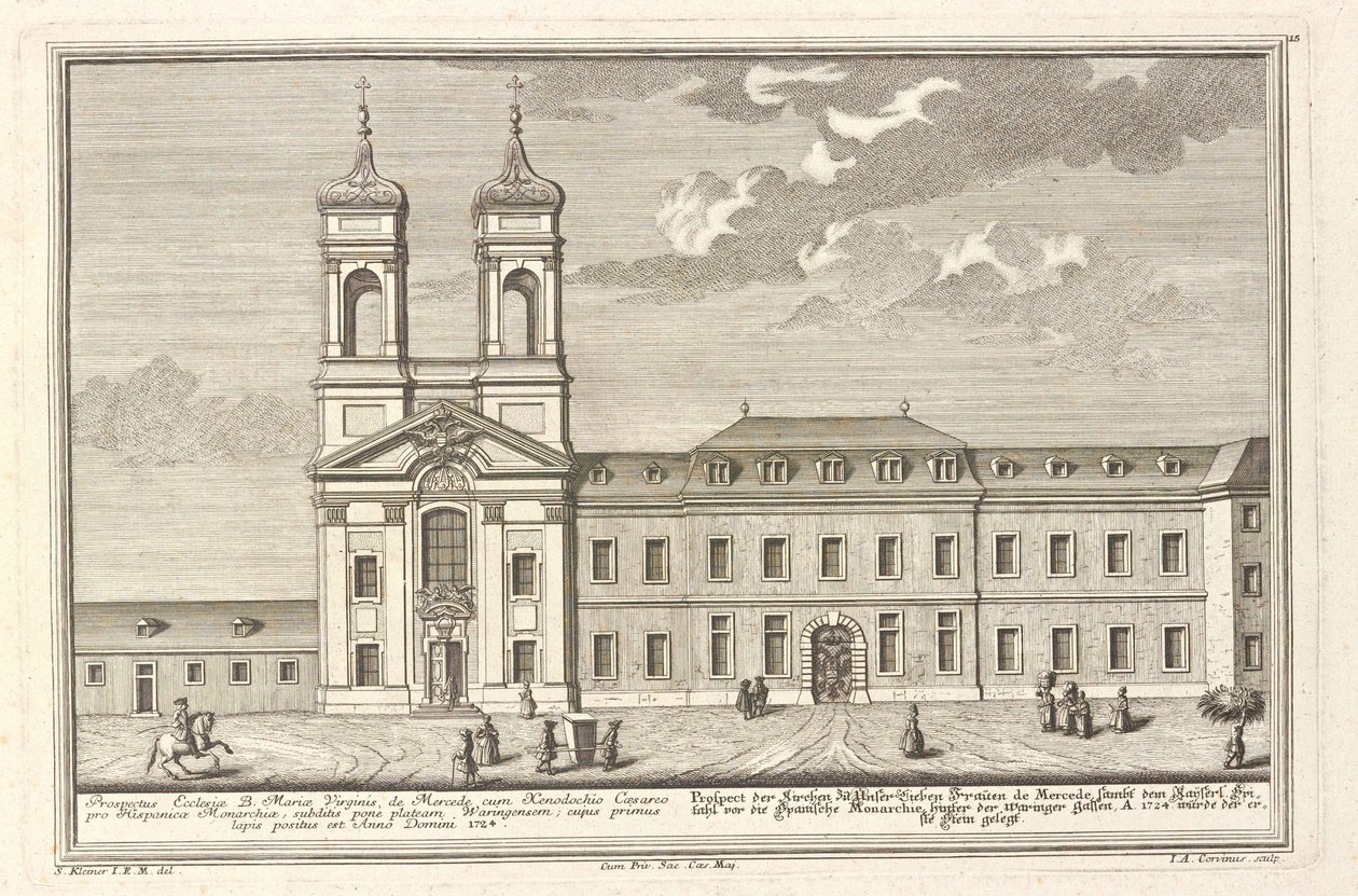 Španělská nemocnice a kostel Santa Maria de Mercede od Salomon Kleiner